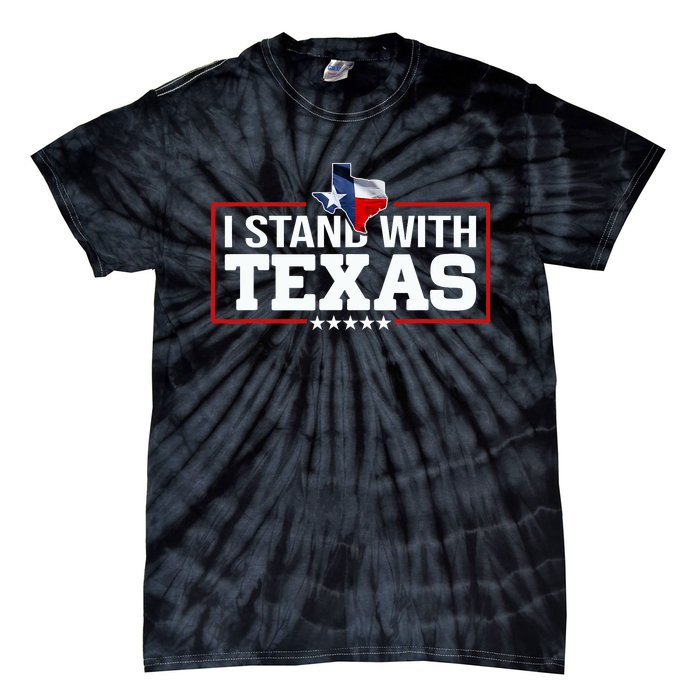 I Stand With Texas Flag Barbed Wire Tie-Dye T-Shirt