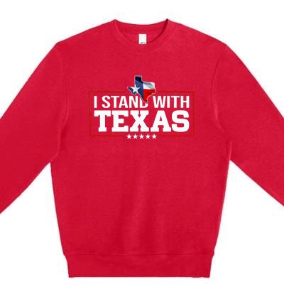 I Stand With Texas Flag Barbed Wire Premium Crewneck Sweatshirt