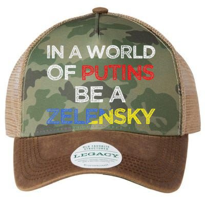 I Stand With Ukraine In A World Of Putins Be A Zelensky Legacy Tie Dye Trucker Hat