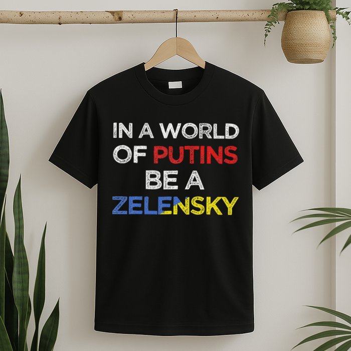 I Stand With Ukraine In A World Of Putins Be A Zelensky T-Shirt
