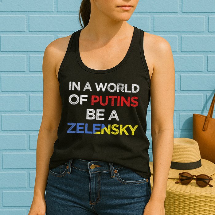 I Stand With Ukraine In A World Of Putins Be A Zelensky Womens Tank Top