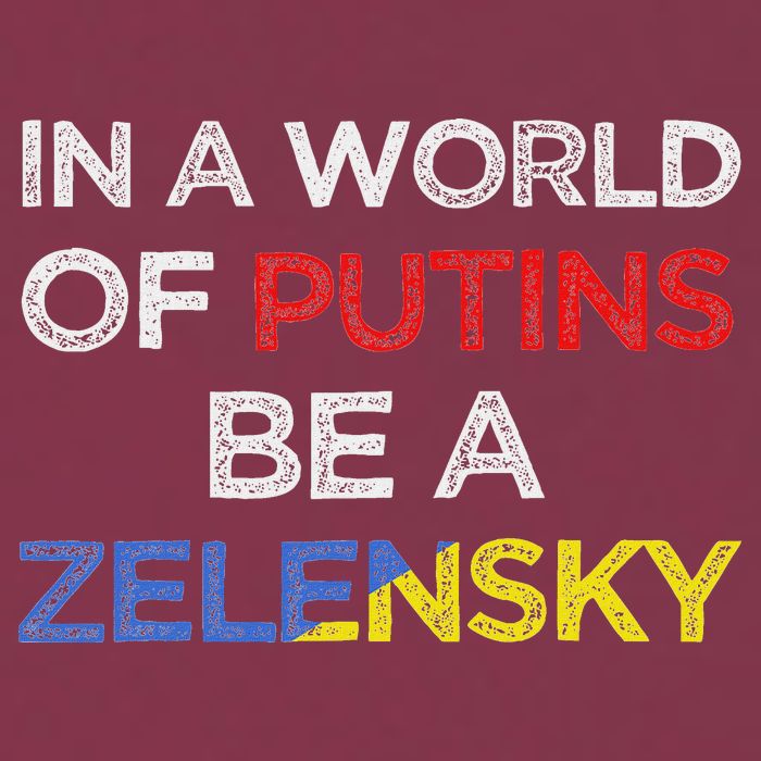 I Stand With Ukraine In A World Of Putins Be A Zelensky 16oz Travel Tumbler