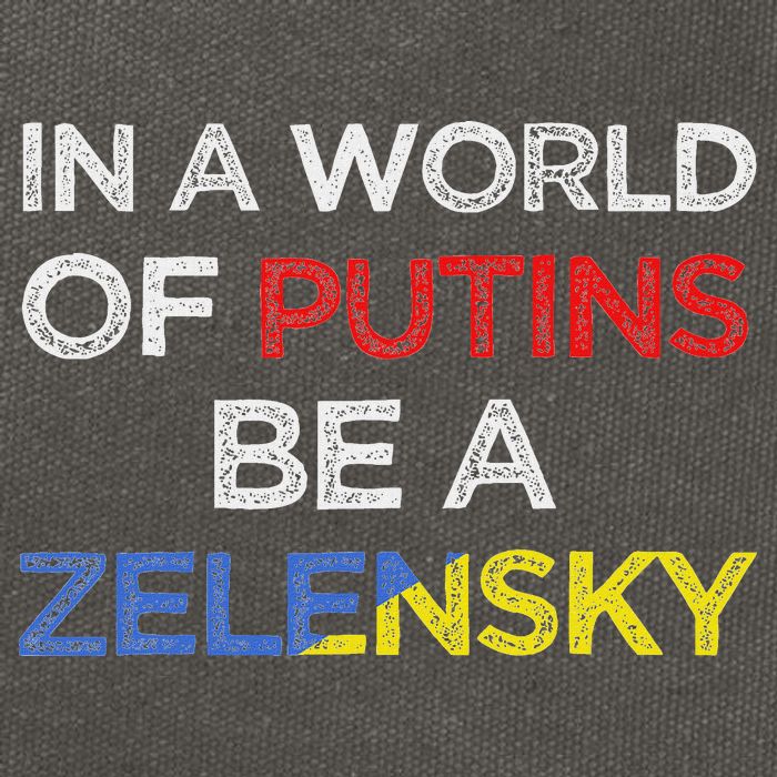 I Stand With Ukraine In A World Of Putins Be A Zelensky Cotton Canvas Backpack