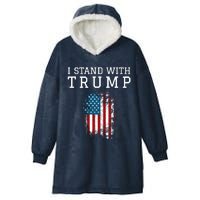 I Stand With Trump Pro Trump Supporter Free Trump Hooded Wearable Blanket