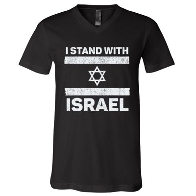 I Stand With Israel My Support Israel Flag Pride V-Neck T-Shirt