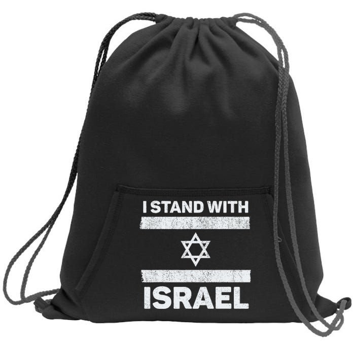 I Stand With Israel My Support Israel Flag Pride Sweatshirt Cinch Pack Bag