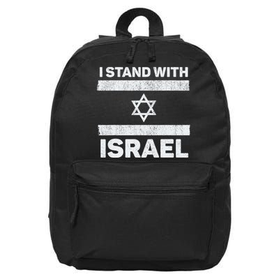 I Stand With Israel My Support Israel Flag Pride 16 in Basic Backpack