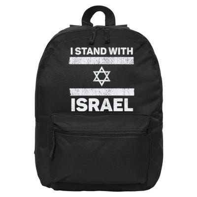 I Stand With Israel My Support Israel Flag Pride 16 in Basic Backpack