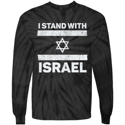 I Stand With Israel My Support Israel Flag Pride Tie-Dye Long Sleeve Shirt