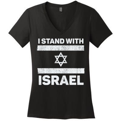 I Stand With Israel My Support Israel Flag Pride Women's V-Neck T-Shirt