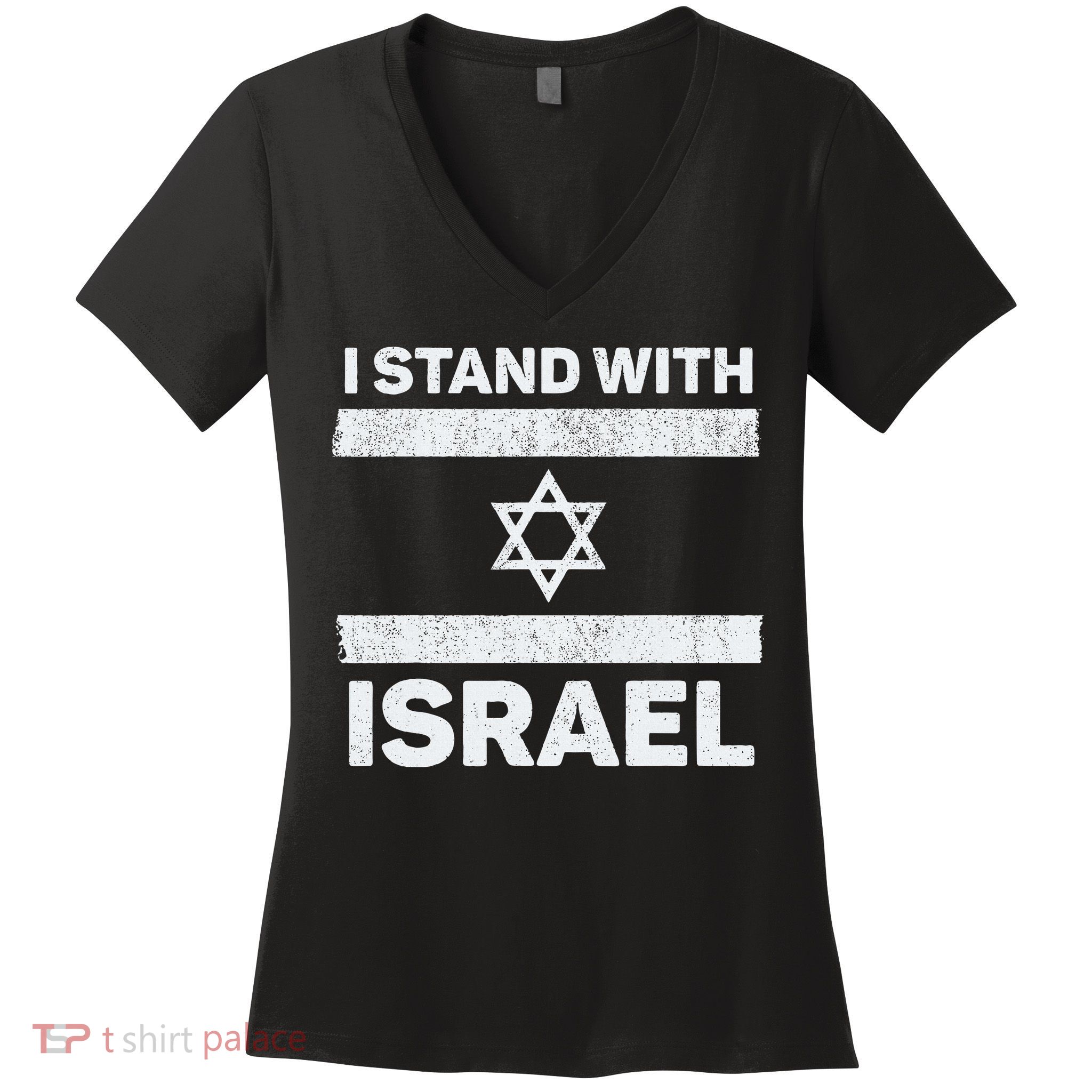 I Stand With Israel My Support Israel Flag Pride Women's V-Neck T-Shirt