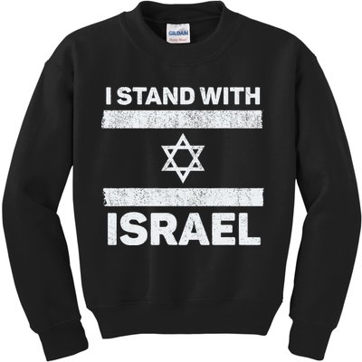 I Stand With Israel My Support Israel Flag Pride Kids Sweatshirt
