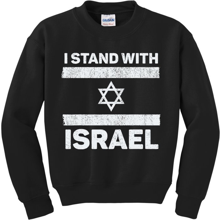 I Stand With Israel My Support Israel Flag Pride Kids Sweatshirt