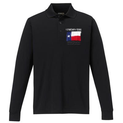 I Stand With Texas Come And Take It Performance Long Sleeve Polo