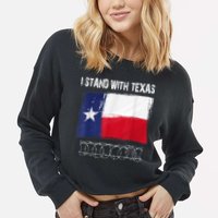 I Stand With Texas Come And Take It Cropped Pullover Crew