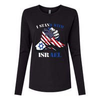 I Stand With Israel Support Israel Love Israeli Brotherhood Womens Cotton Relaxed Long Sleeve T-Shirt