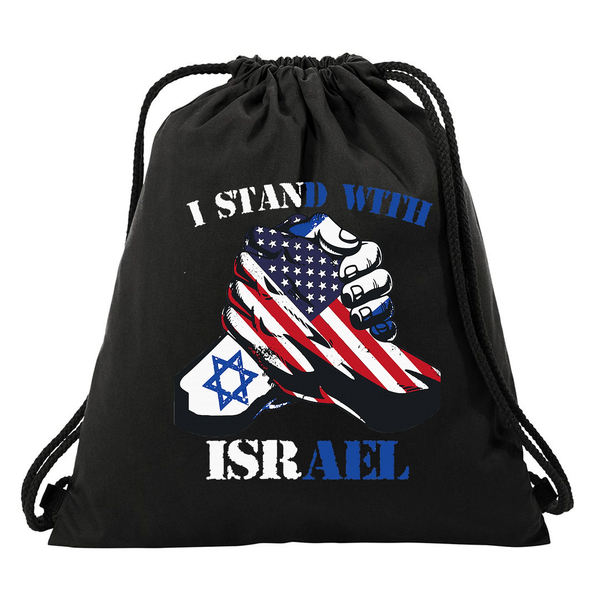I Stand With Israel Support Israel Love Israeli Brotherhood Drawstring Bag