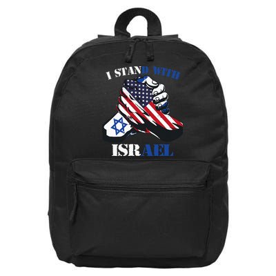 I Stand With Israel Support Israel Love Israeli Brotherhood 16 in Basic Backpack