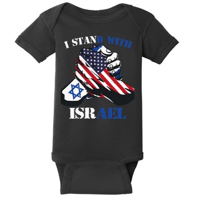 I Stand With Israel Support Israel Love Israeli Brotherhood Baby Bodysuit