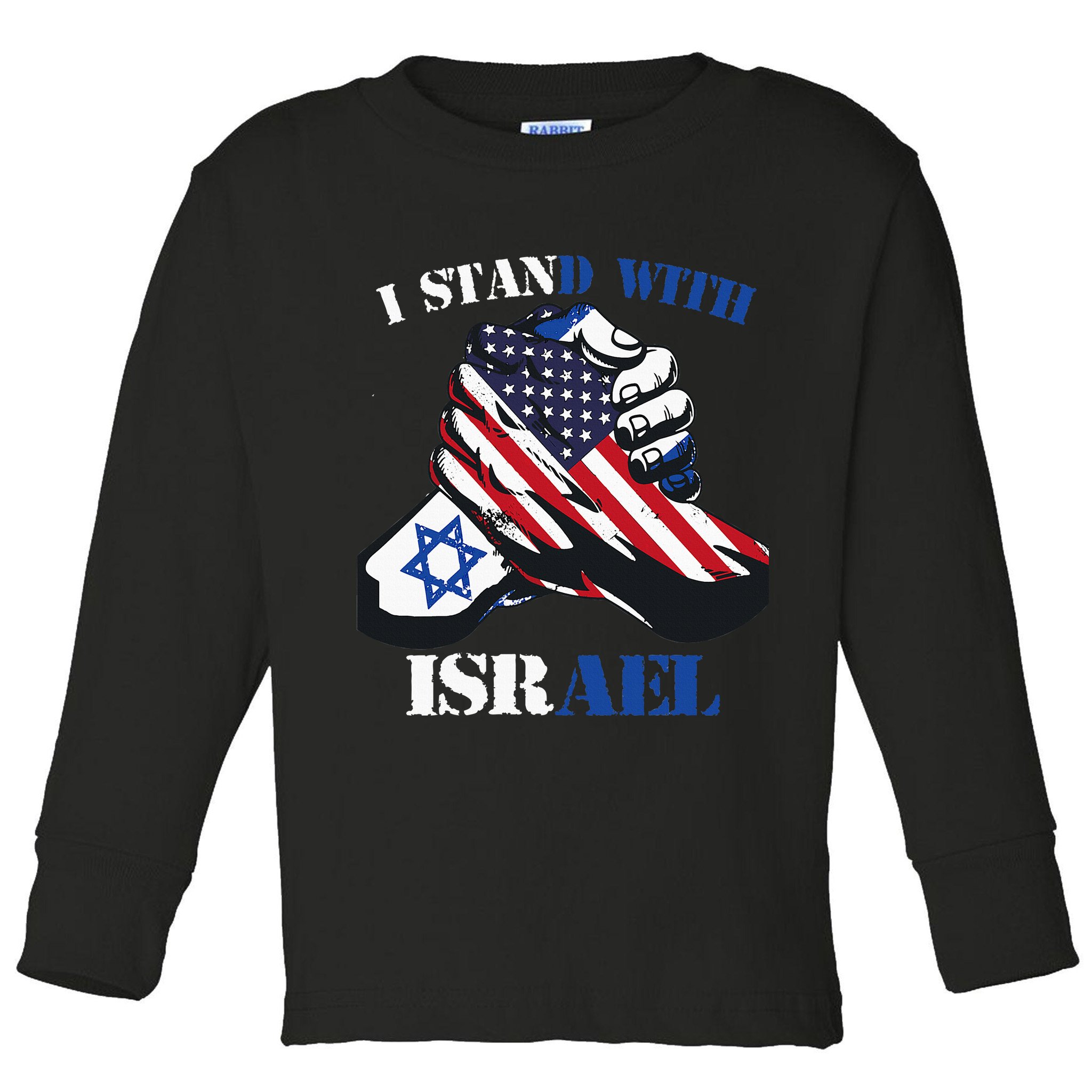 I Stand With Israel Support Israel Love Israeli Brotherhood Toddler Long Sleeve Shirt