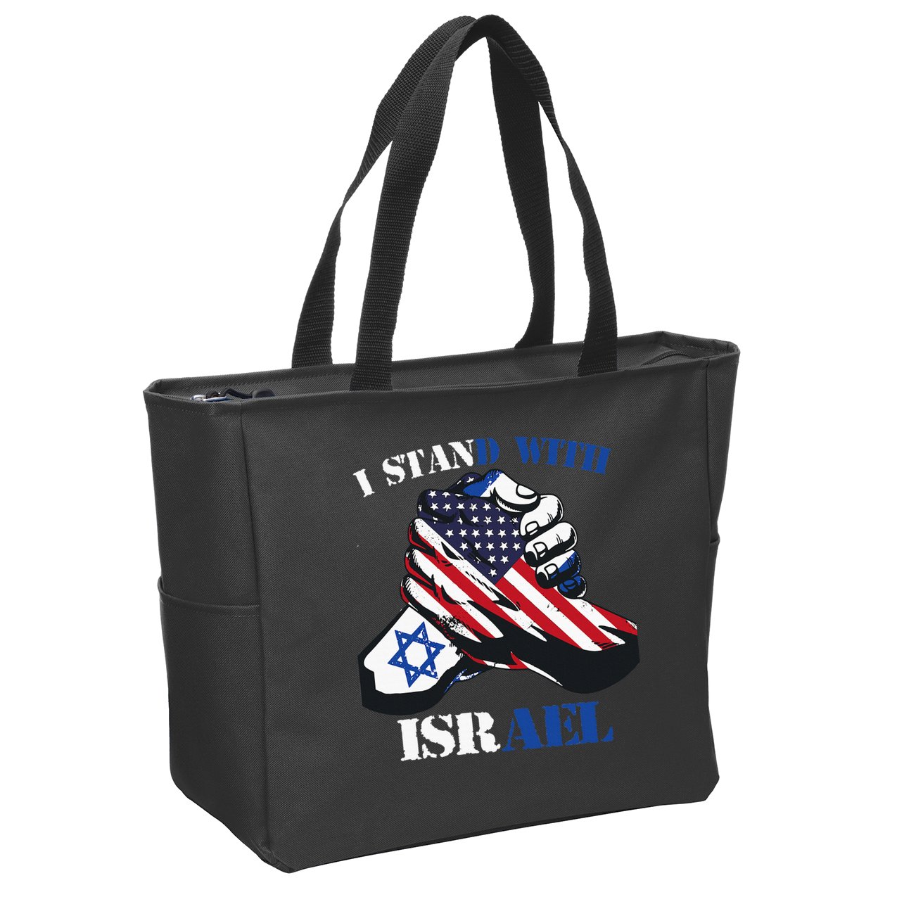 I Stand With Israel Support Israel Love Israeli Brotherhood Zip Tote Bag