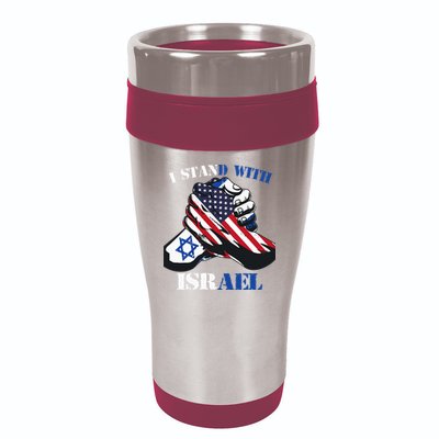 I Stand With Israel Support Israel Love Israeli Brotherhood 16oz Travel Tumbler