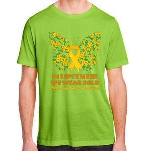 In September We Wear Gold Childhood Cancer Awareness Flower Butterfly Adult ChromaSoft Performance T-Shirt