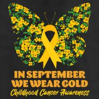 In September We Wear Gold Childhood Cancer Awareness Flower Butterfly Cool Comfort Performance Bucket Hat
