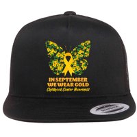 In September We Wear Gold Childhood Cancer Awareness Flower Butterfly Flatbill Hat