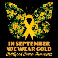 In September We Wear Gold Childhood Cancer Awareness Flower Butterfly Flatbill Hat