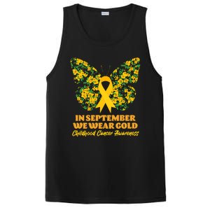 In September We Wear Gold Childhood Cancer Awareness Flower Butterfly PosiCharge Competitor Tank