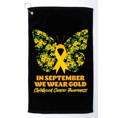 In September We Wear Gold Childhood Cancer Awareness Flower Butterfly Golf Towel