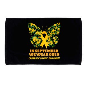 In September We Wear Gold Childhood Cancer Awareness Flower Butterfly Microfiber Hand Towel