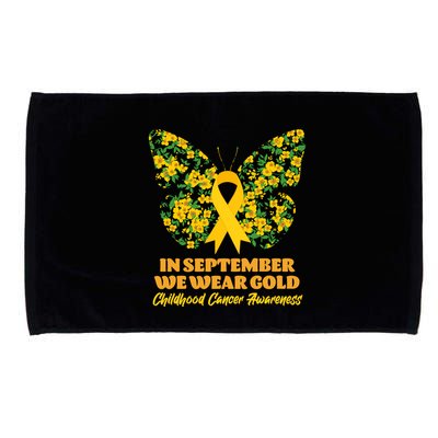 In September We Wear Gold Childhood Cancer Awareness Flower Butterfly Microfiber Hand Towel