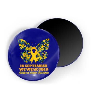 In September We Wear Gold Childhood Cancer Awareness Flower Butterfly Magnet