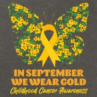 In September We Wear Gold Childhood Cancer Awareness Flower Butterfly Cotton Canvas Backpack