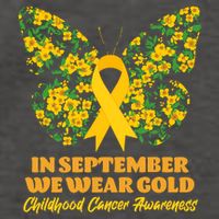 In September We Wear Gold Childhood Cancer Awareness Flower Butterfly Vector Backpack