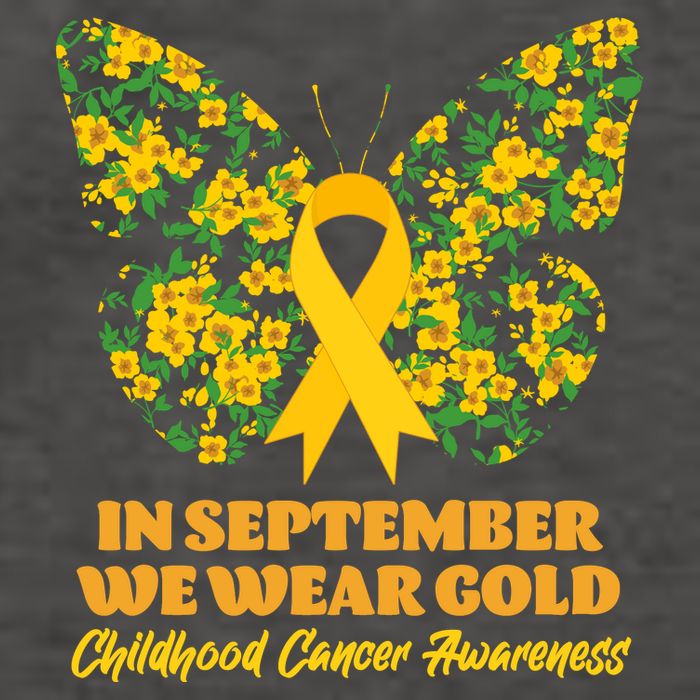 In September We Wear Gold Childhood Cancer Awareness Flower Butterfly Vector Backpack