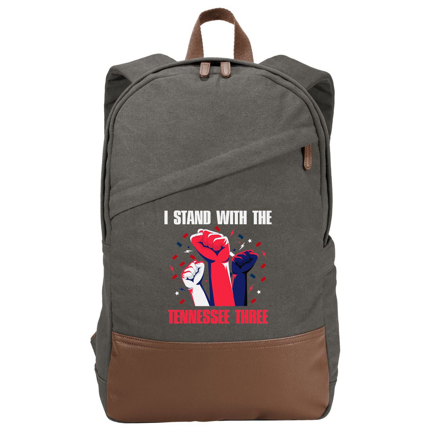 I Stand With the Tennessee Three Tennessee Home State Fan Cotton Canvas Backpack