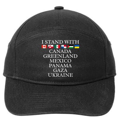 I Stand With Canada Greenland Mexico Panama Gaza Ukraine 7-Panel Snapback Hat