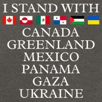 I Stand With Canada Greenland Mexico Panama Gaza Ukraine Cotton Canvas Backpack