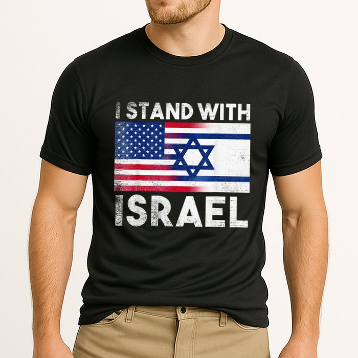 I Stand With Israel Pray For Israel US and Israel Flag Cooling Performance Crew T-Shirt