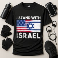 I Stand With Israel Pray For Israel US and Israel Flag Cooling Performance Crew T-Shirt