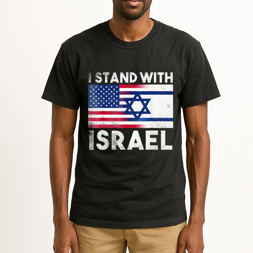 I Stand With Israel Pray For Israel US and Israel Flag Tall T-Shirt