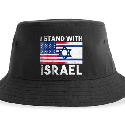 I Stand With Israel Pray For Israel US and Israel Flag Sustainable Bucket Hat