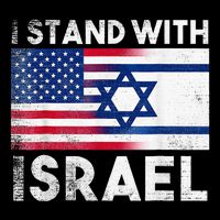 I Stand With Israel Pray For Israel US and Israel Flag Sustainable Bucket Hat