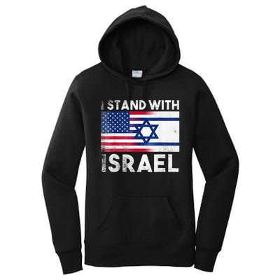 I Stand With Israel Pray For Israel US and Israel Flag Women's Pullover Hoodie