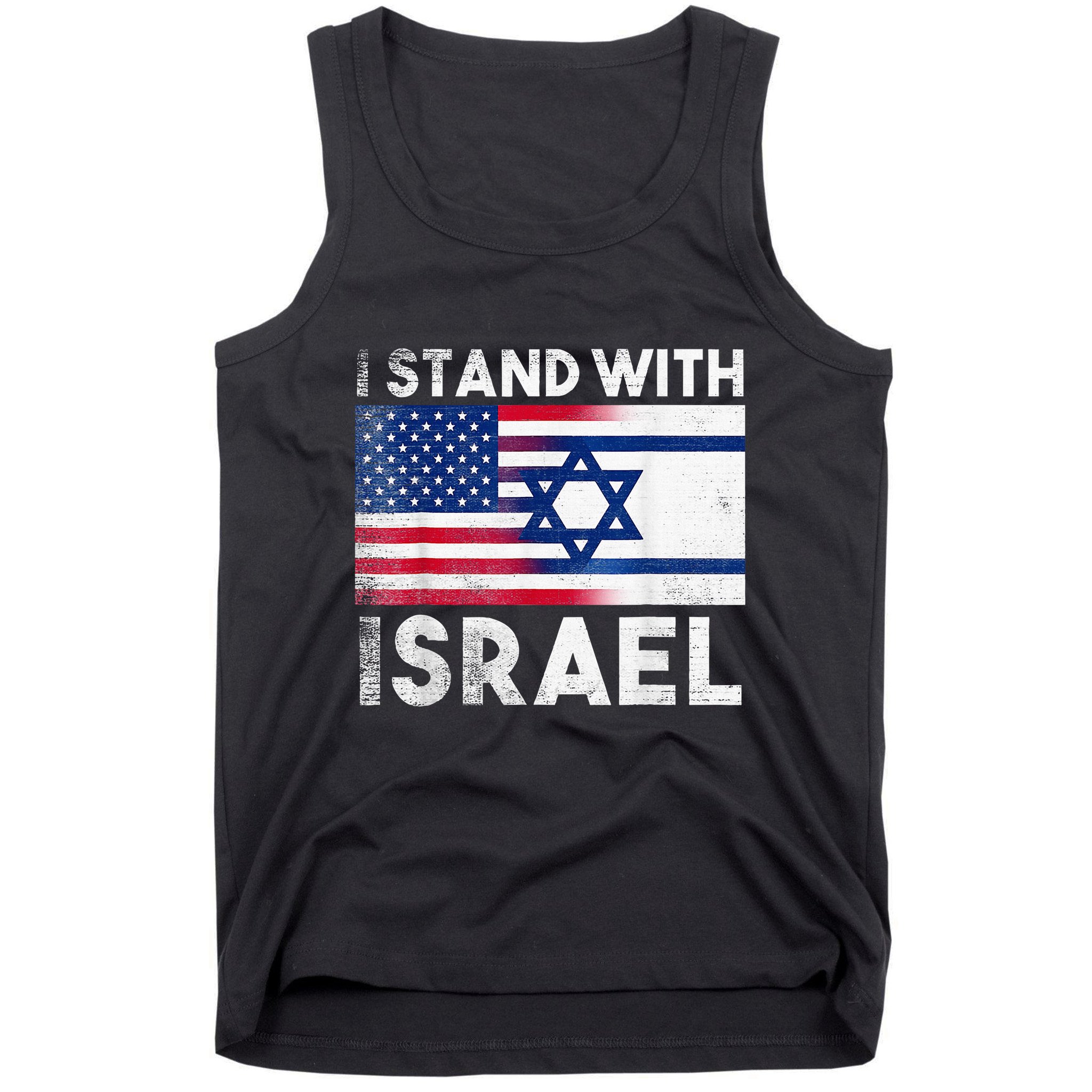 I Stand With Israel Pray For Israel US and Israel Flag Tank Top