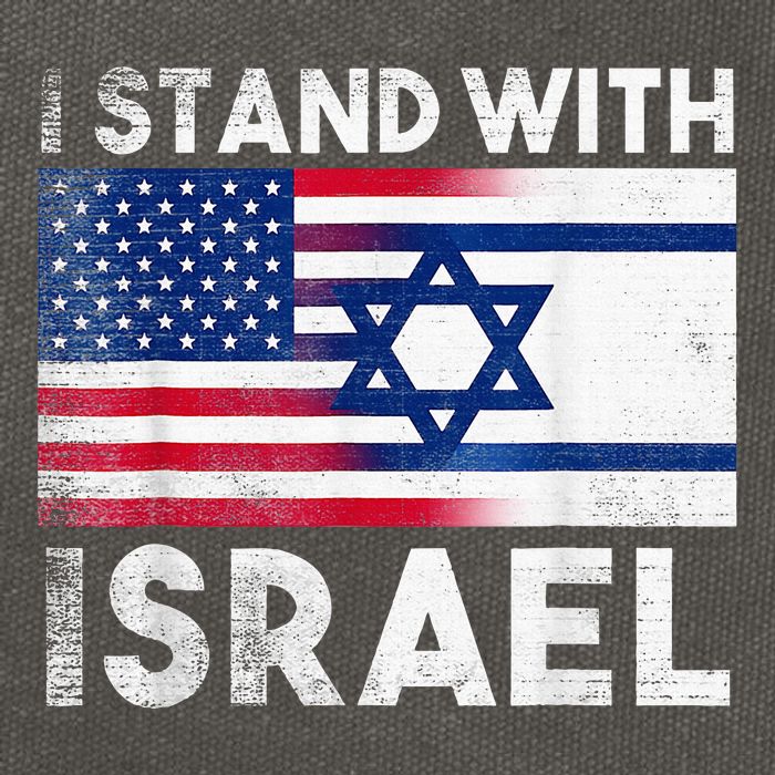 I Stand With Israel Pray For Israel US and Israel Flag Cotton Canvas Backpack
