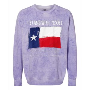 I Stand With Texas Flag Usa State Of Texas Colorblast Crewneck Sweatshirt